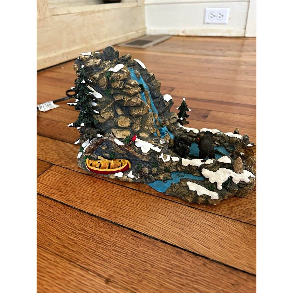 Department 56 Mill Falls Waterfall Bear Figurine Resin Painted 2000 Village